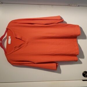 Belle Kim Gravel Textured V Neck Top